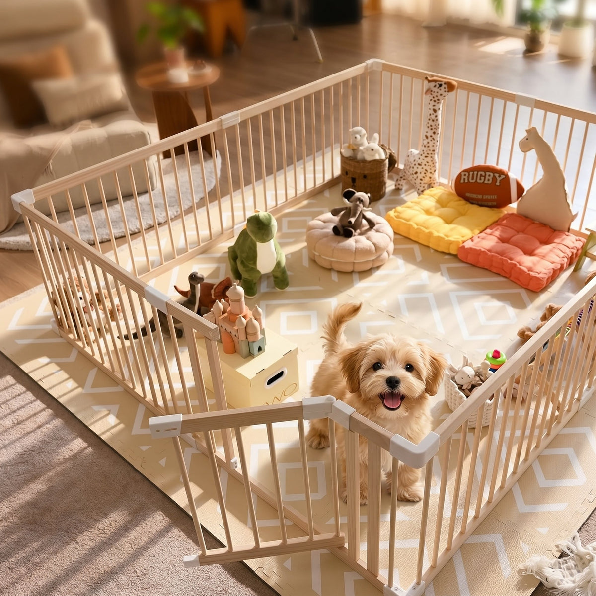 GOODNEST GROVE | Timber Pet Playpen & Tree Barrier