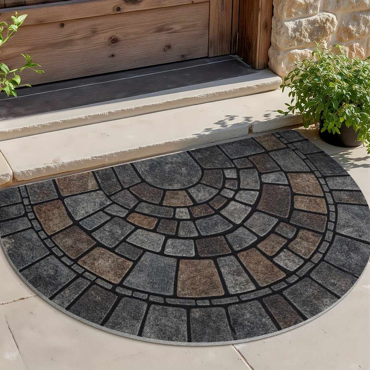 Mosaic Half-Circle Door Mat