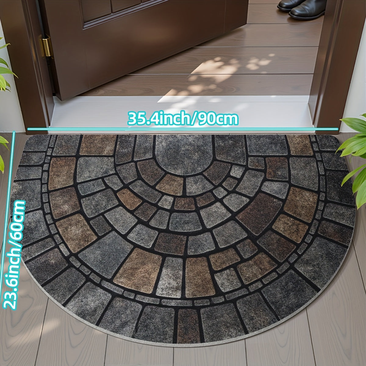 Mosaic Half-Circle Door Mat