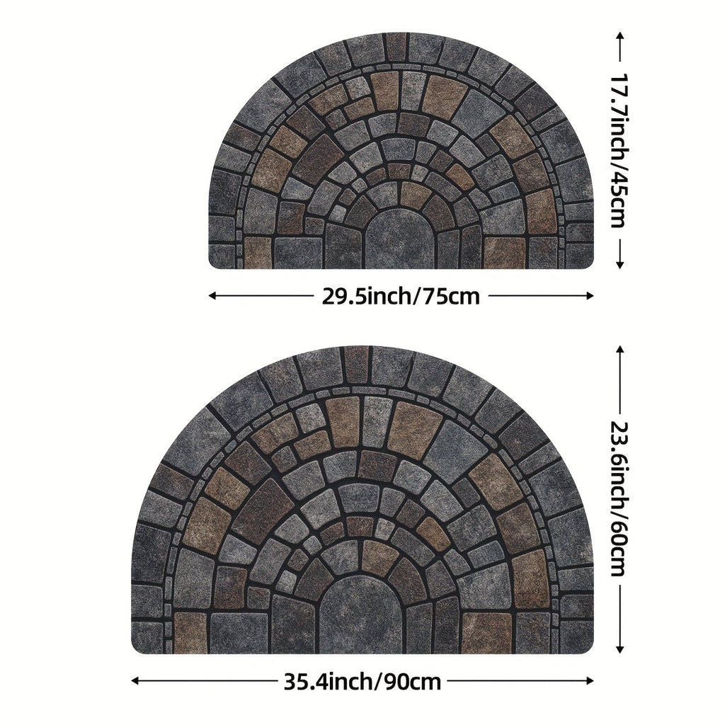 Mosaic Half-Circle Door Mat