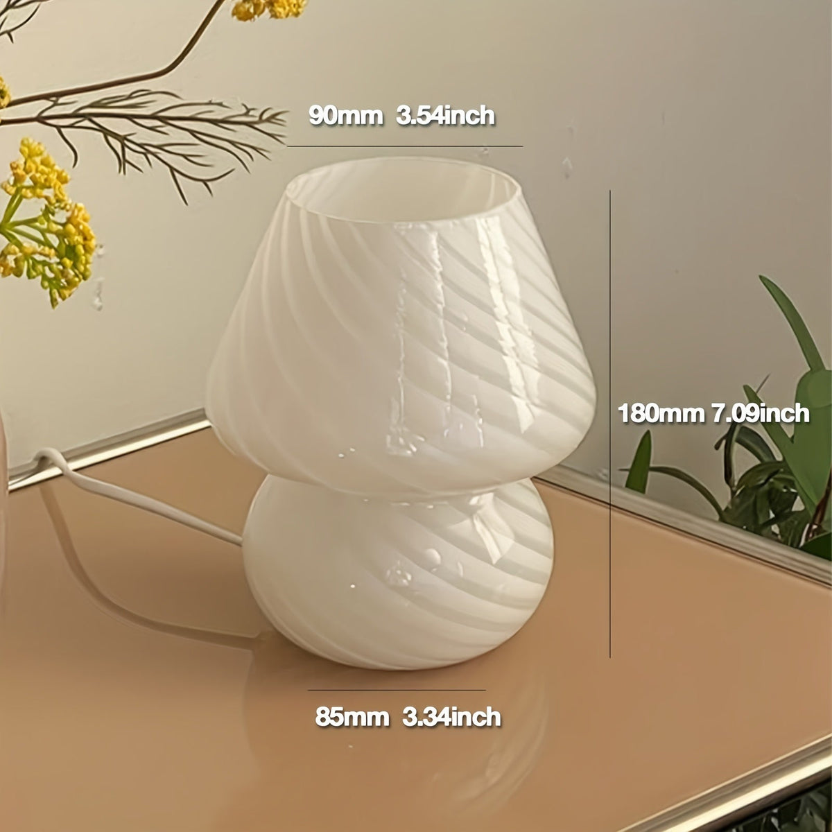 Veneto Glass Mushroom Table Lamp