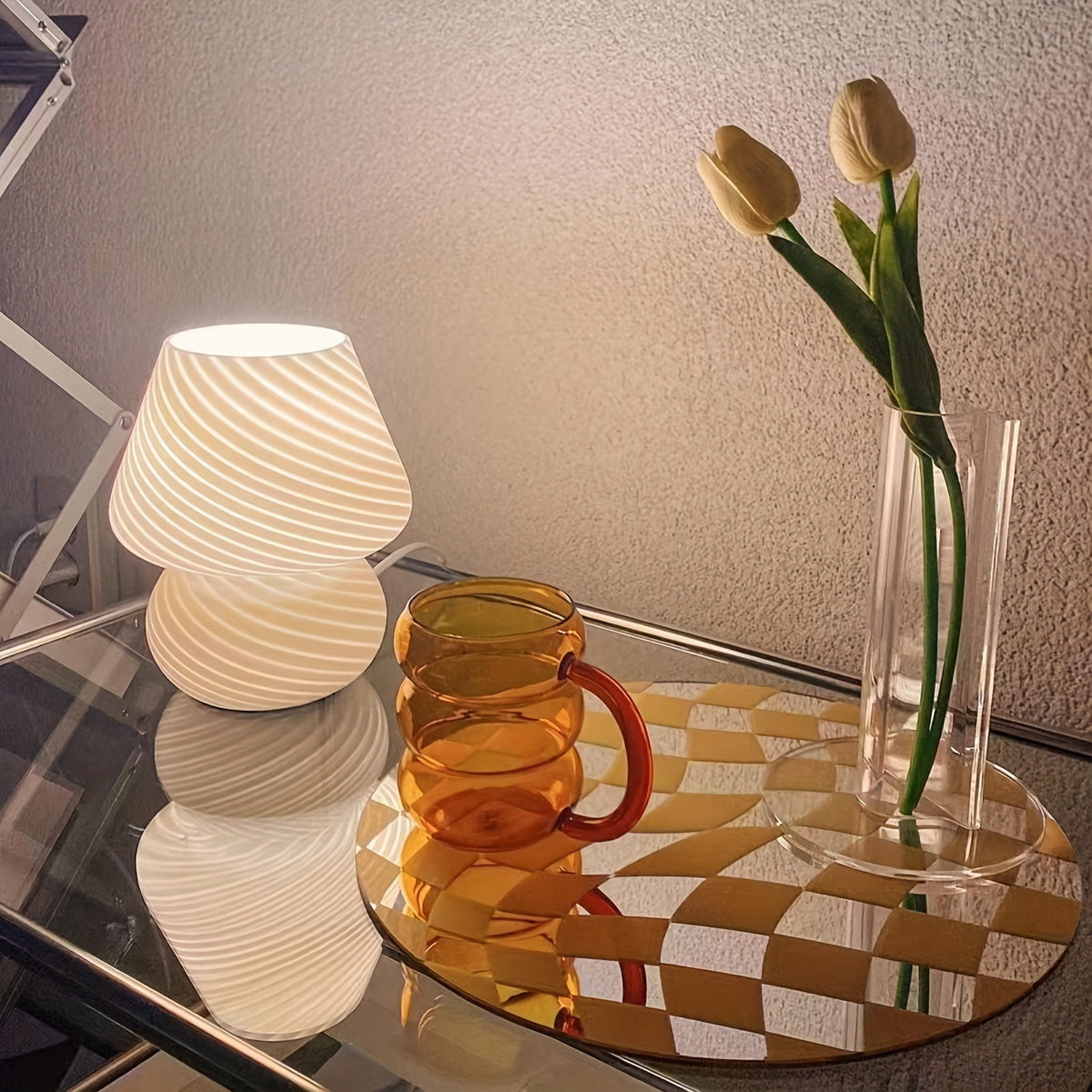 Veneto Glass Mushroom Table Lamp