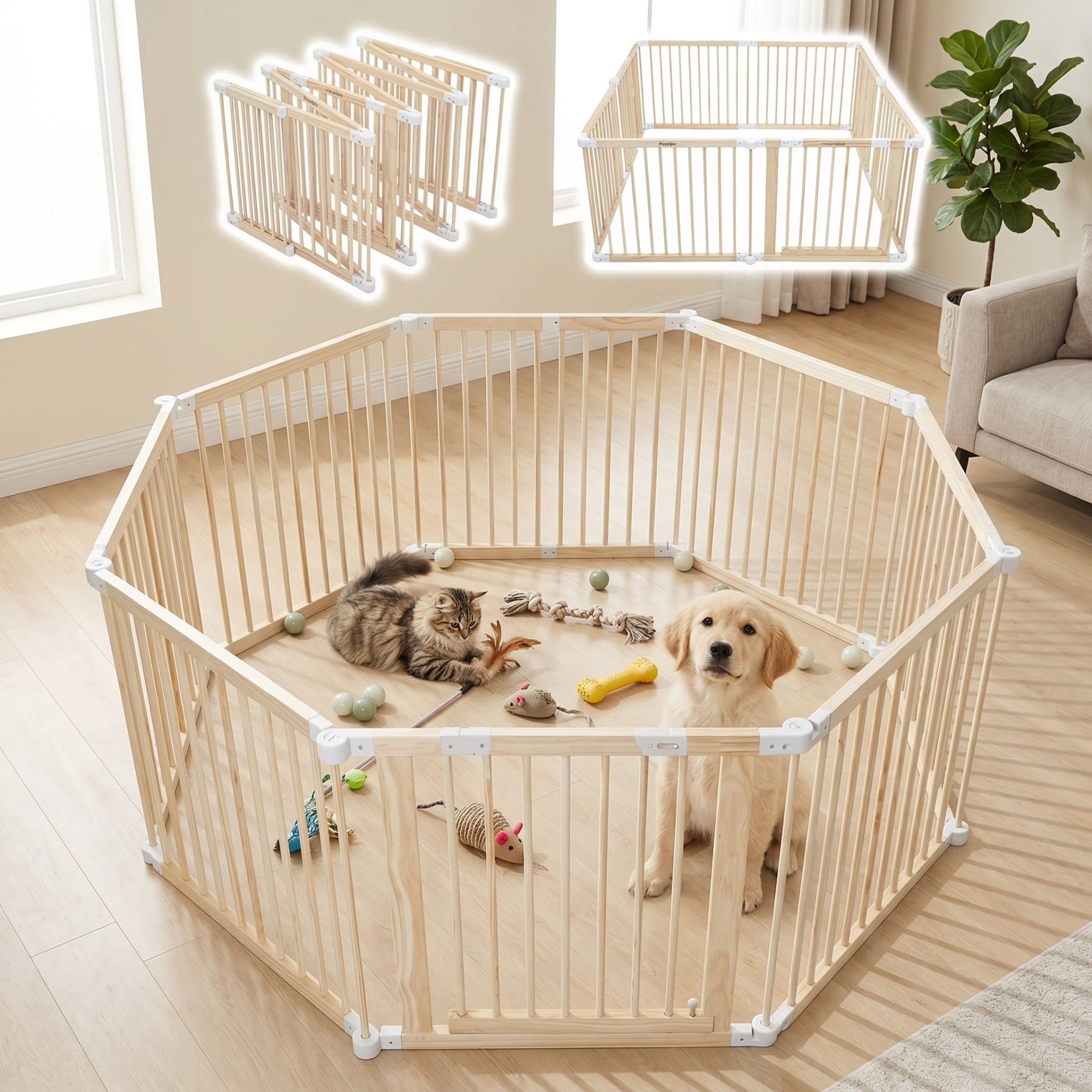 GOODNEST GROVE | Timber Pet Playpen & Tree Barrier