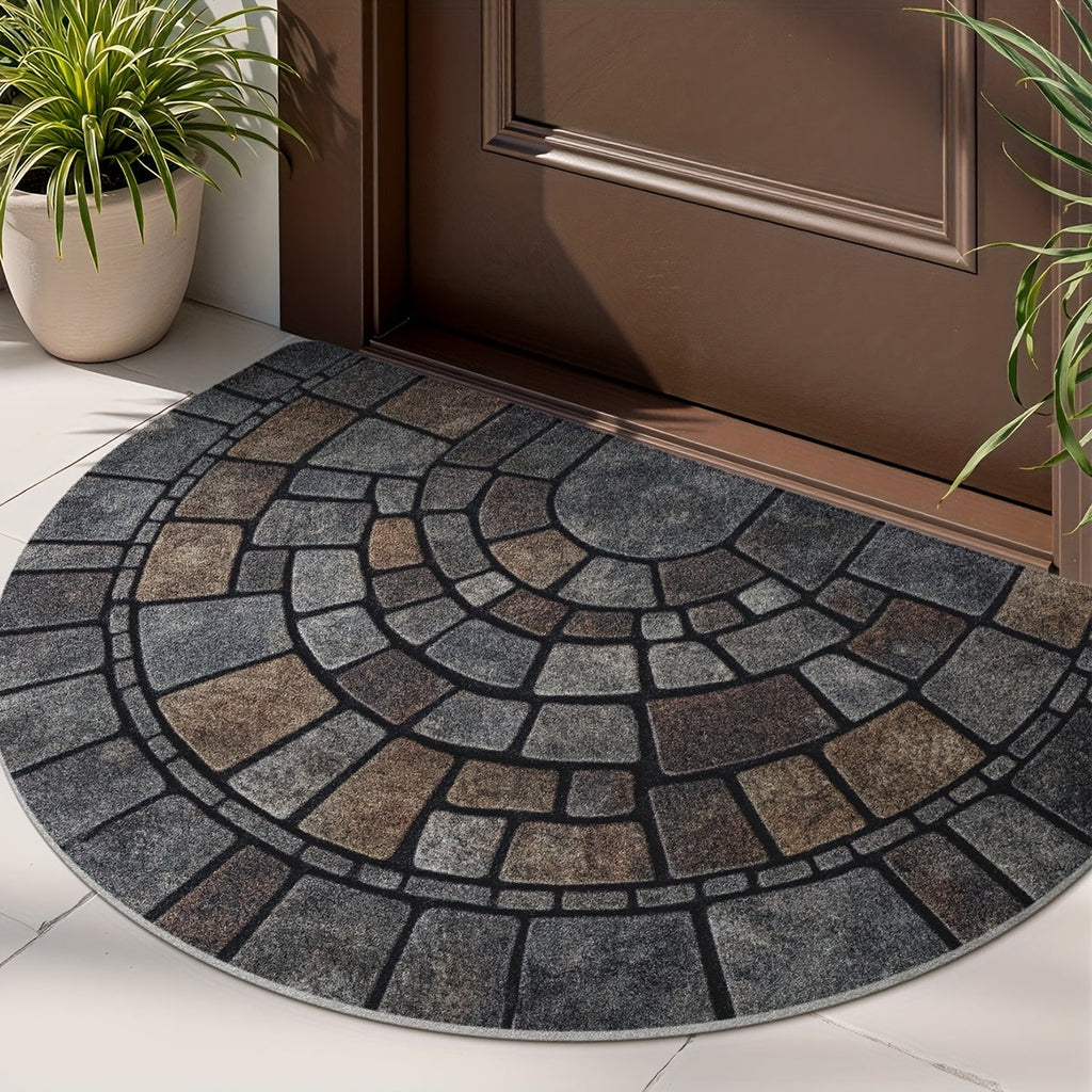 Mosaic Half-Circle Door Mat
