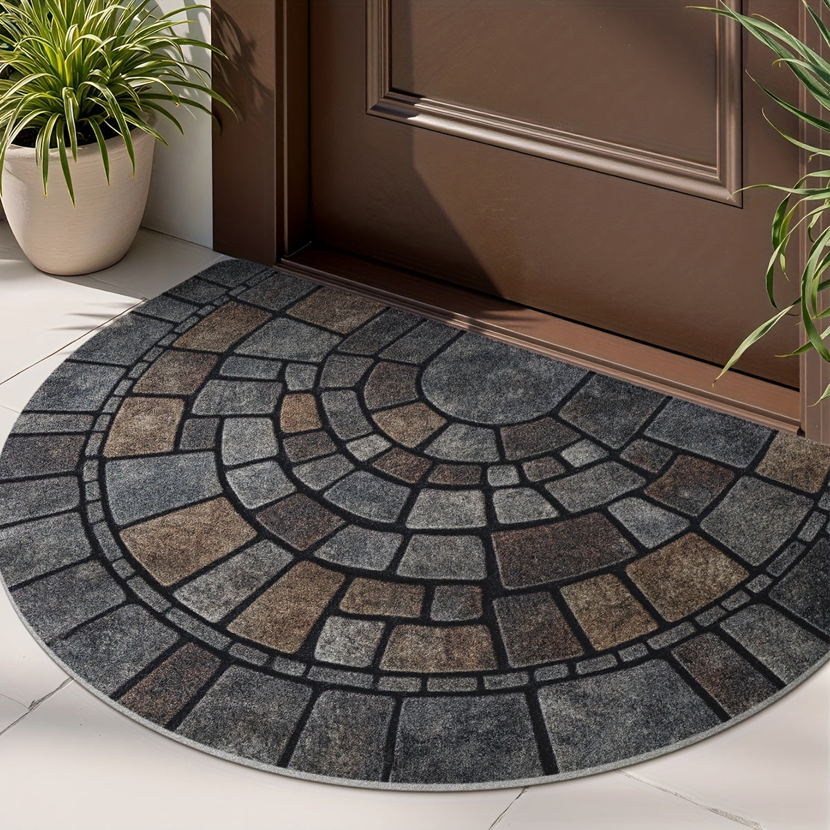 Mosaic Half-Circle Door Mat