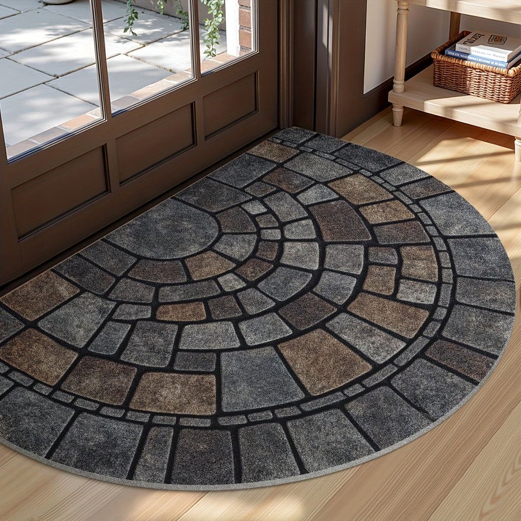 Mosaic Half-Circle Door Mat