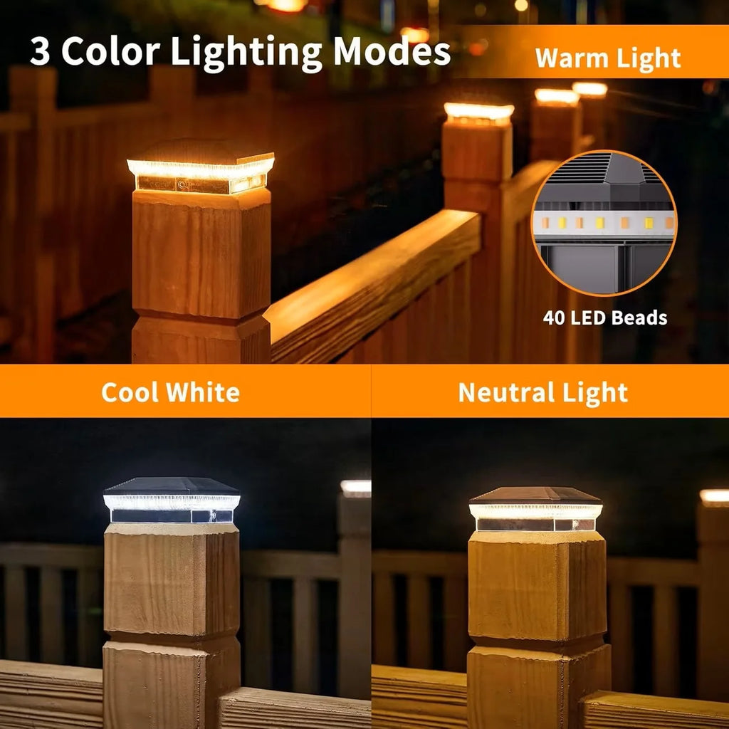 GOODNEST CAP | Solar Fence Post Light Set
