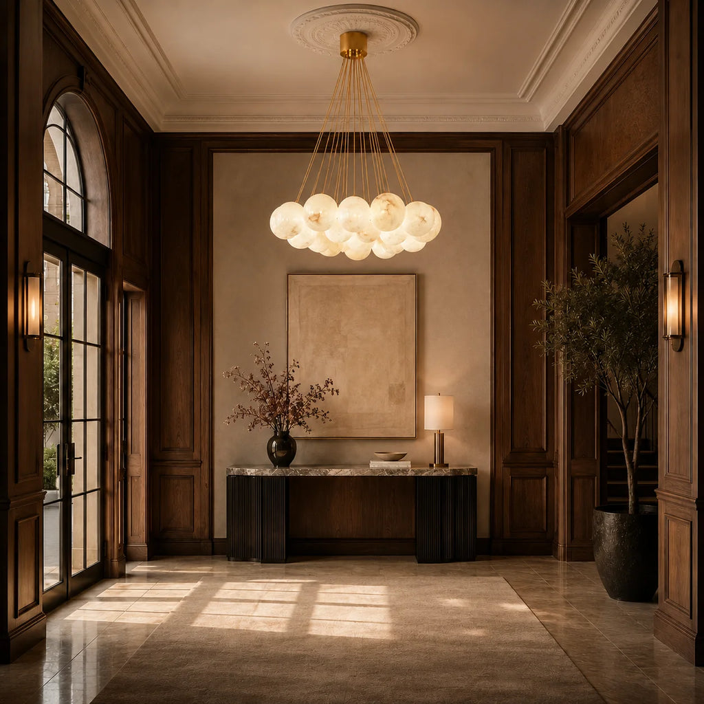 GOODNEST AURORA | Alabaster Globe Chandelier