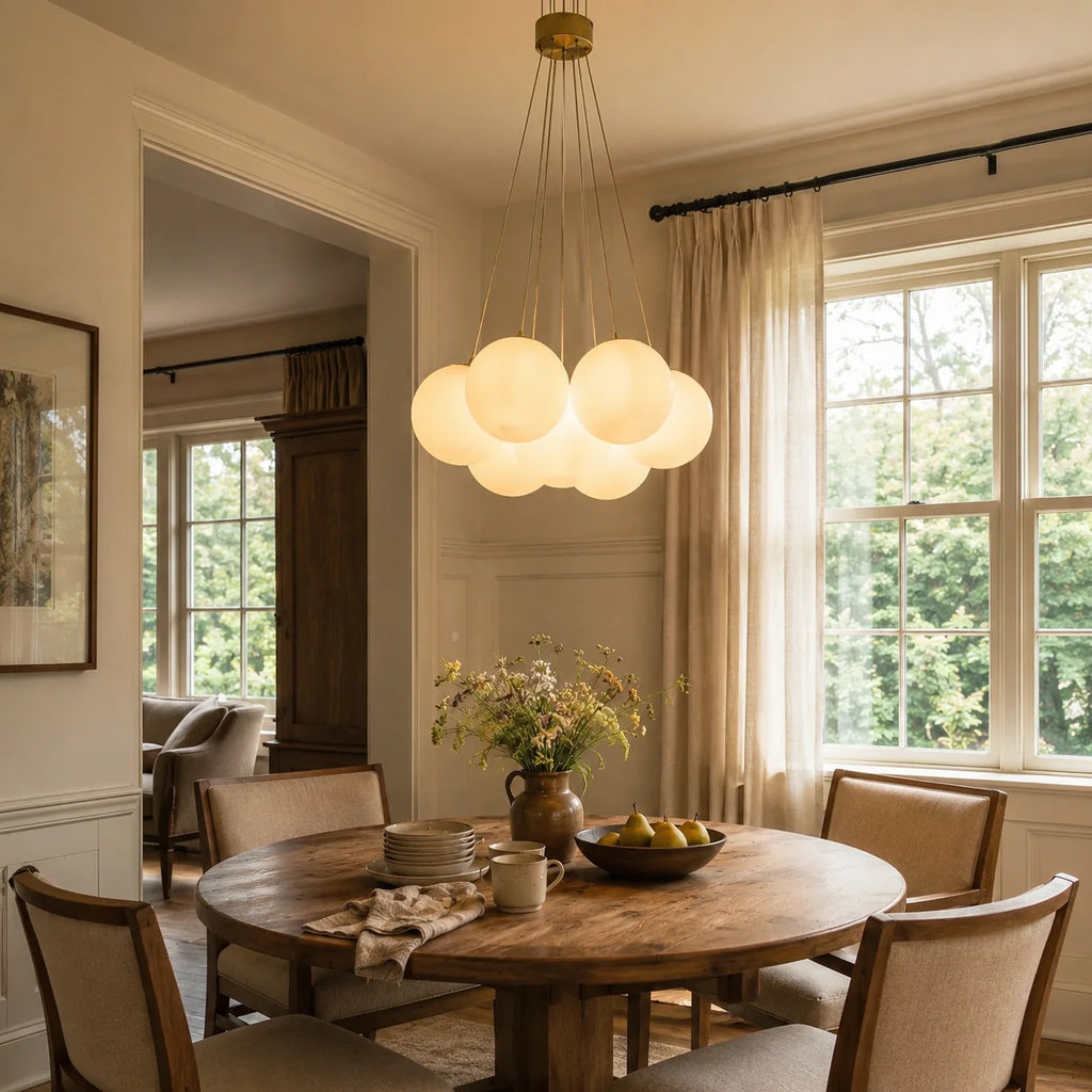 GOODNEST AURORA | Alabaster Globe Chandelier