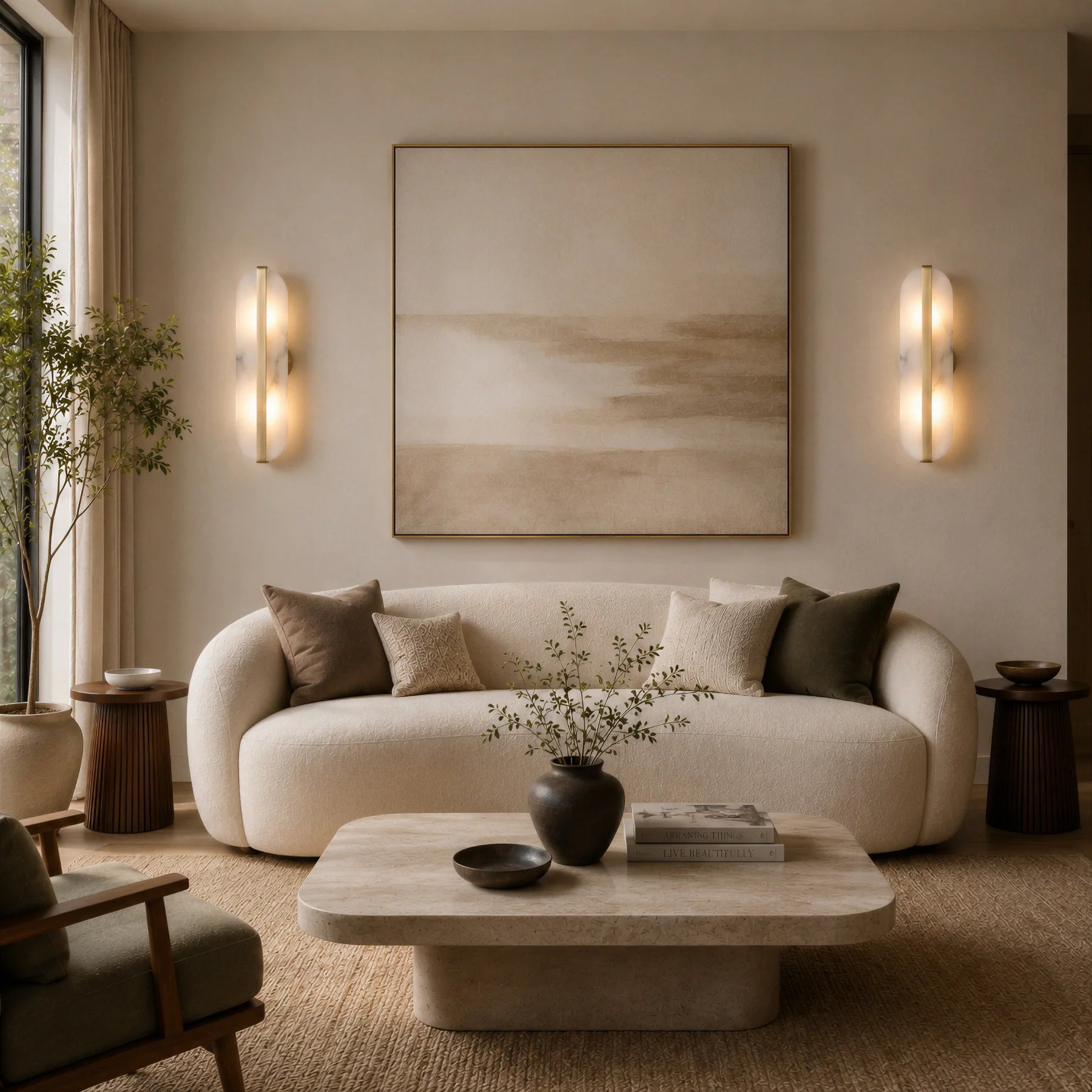 GOODNEST VESPER | Alabaster Capsule Wall Light