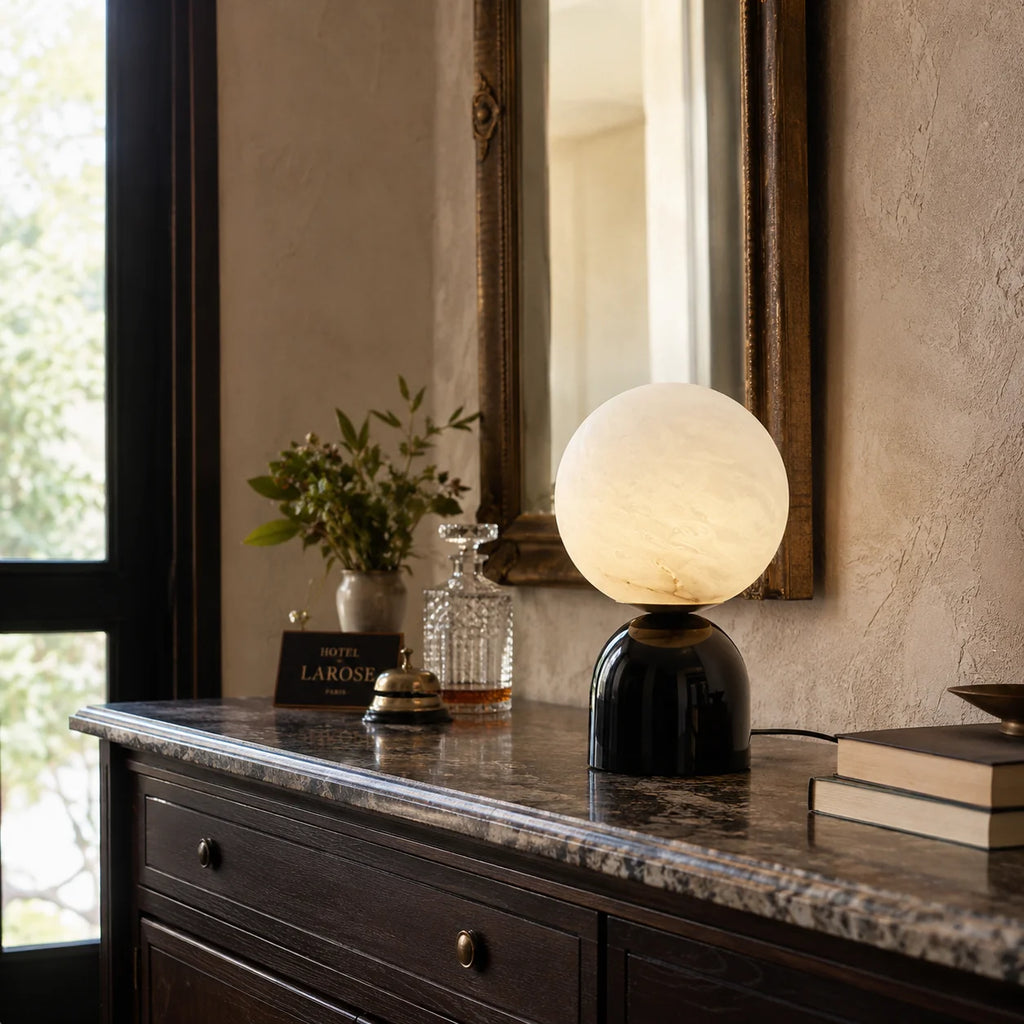 GOODNEST LUNA | Alabaster Globe Table Lamp