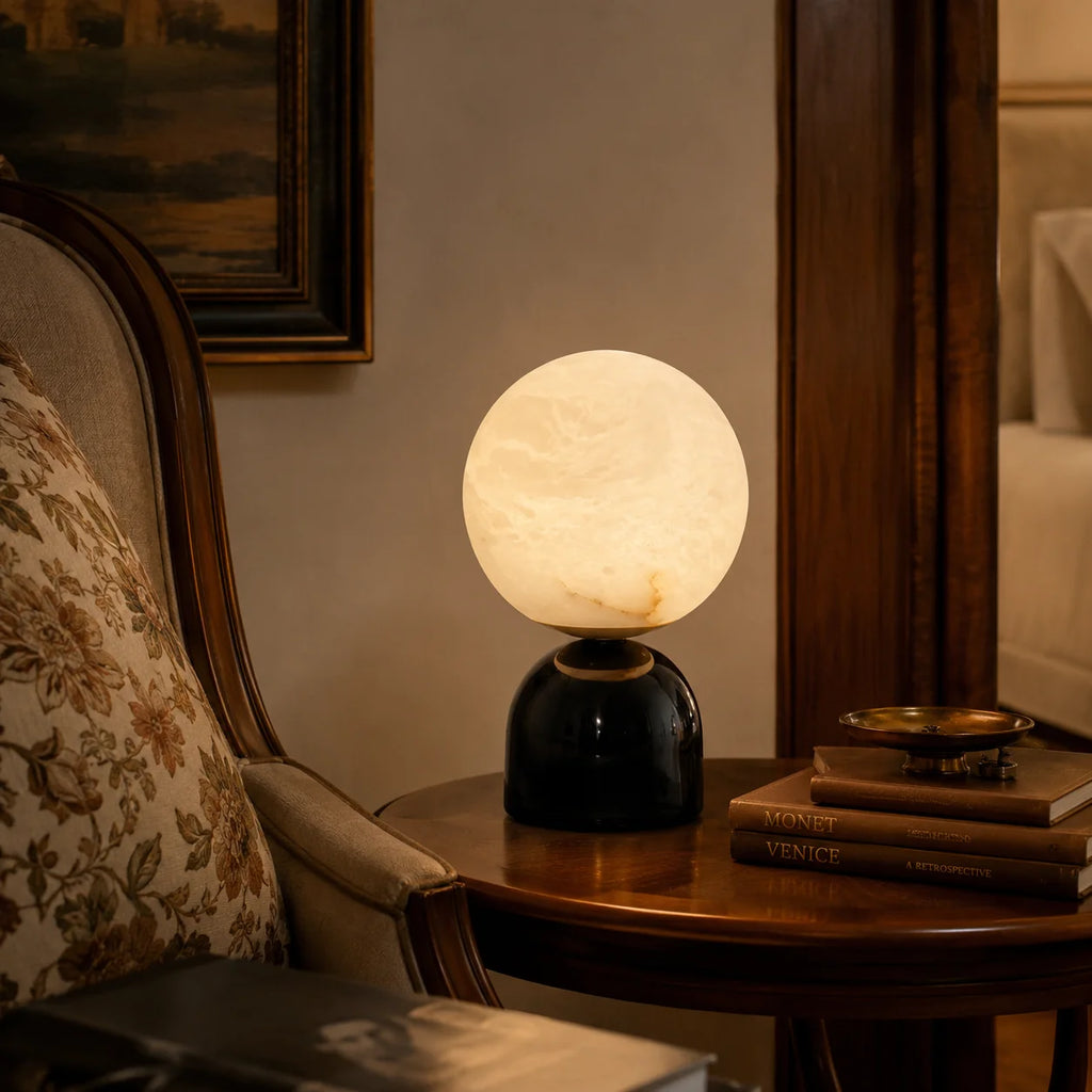 GOODNEST LUNA | Alabaster Globe Table Lamp