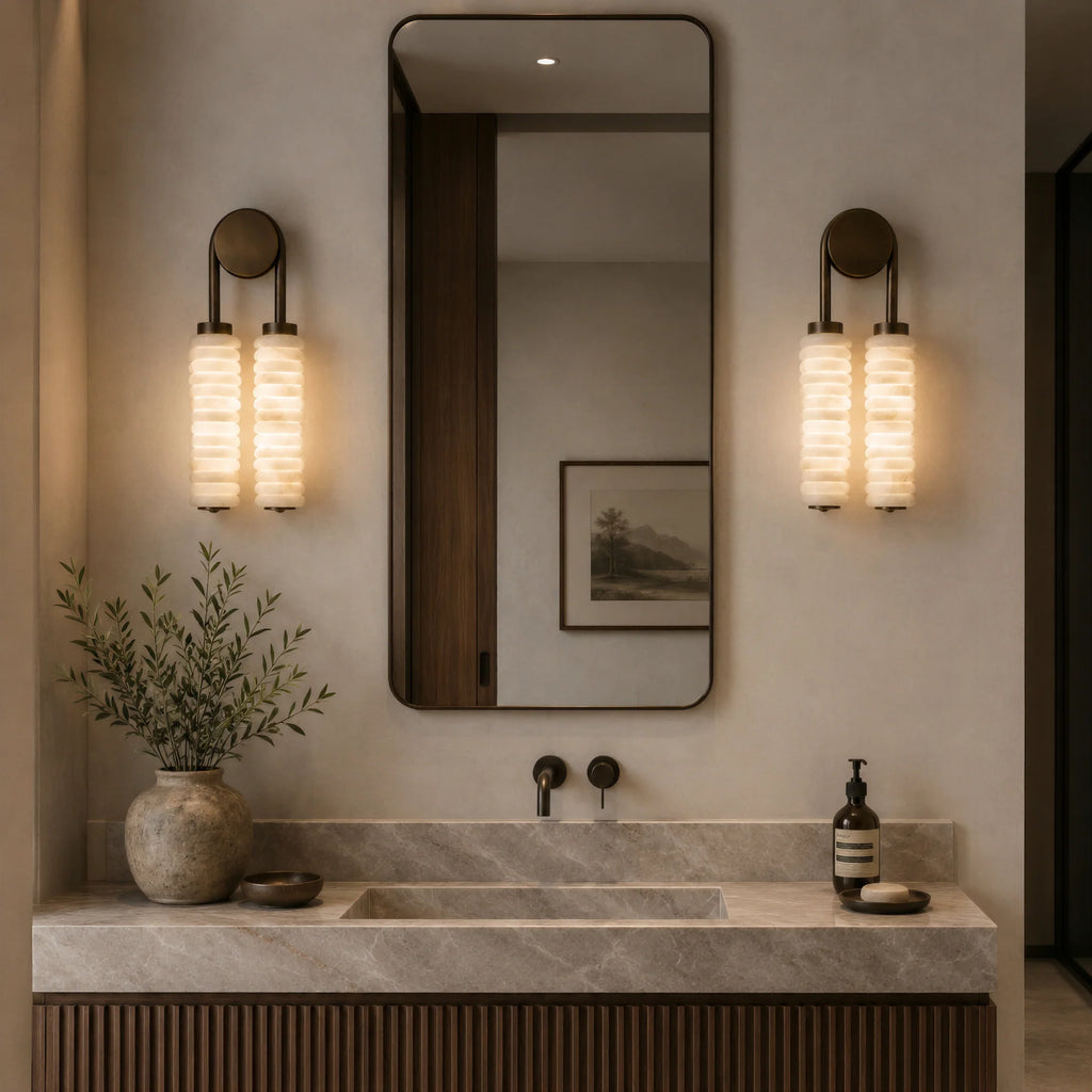 GOODNEST CORNICE | Alabaster Ribbed Wall Light