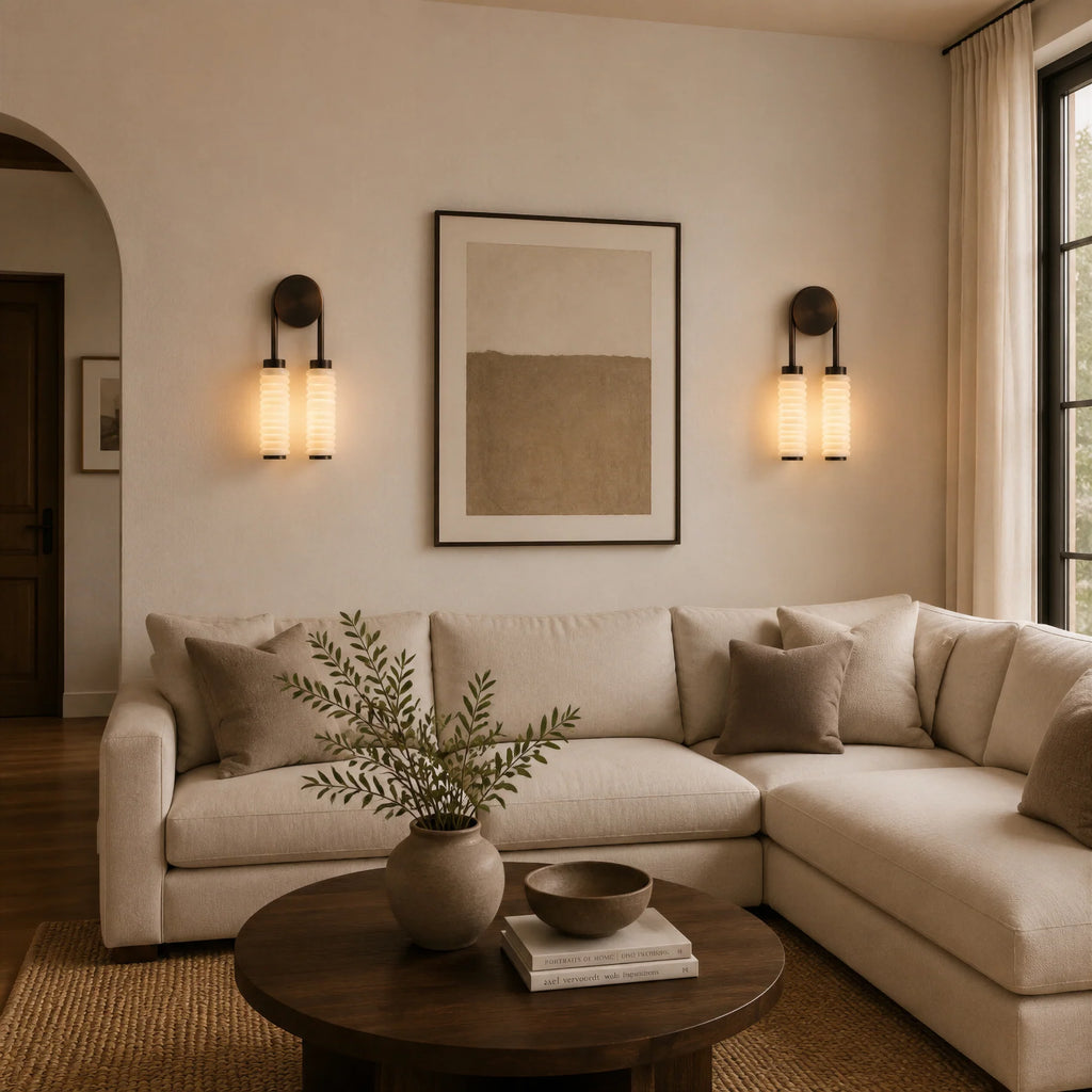 GOODNEST CORNICE | Alabaster Ribbed Wall Light