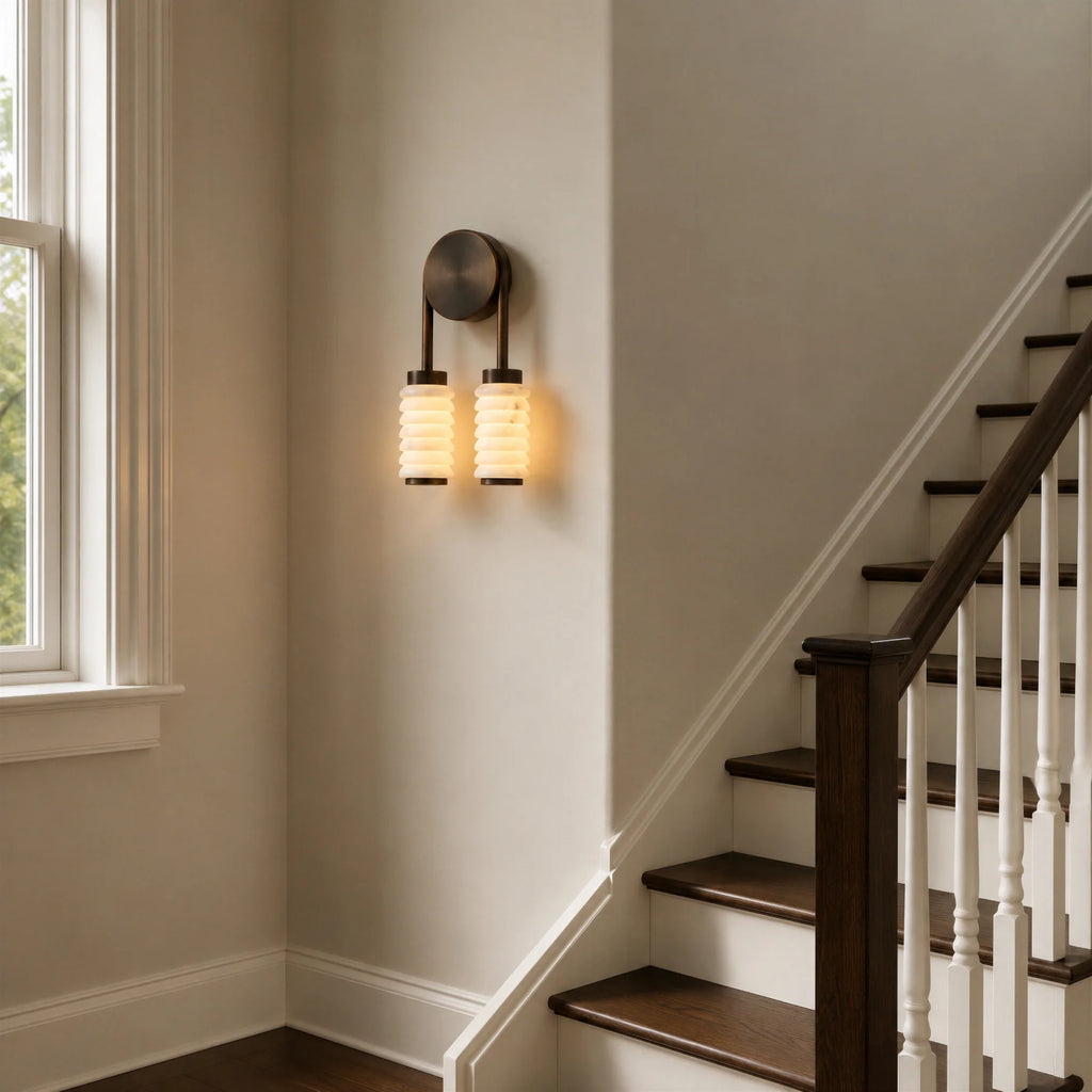 GOODNEST CORNICE | Alabaster Ribbed Wall Light