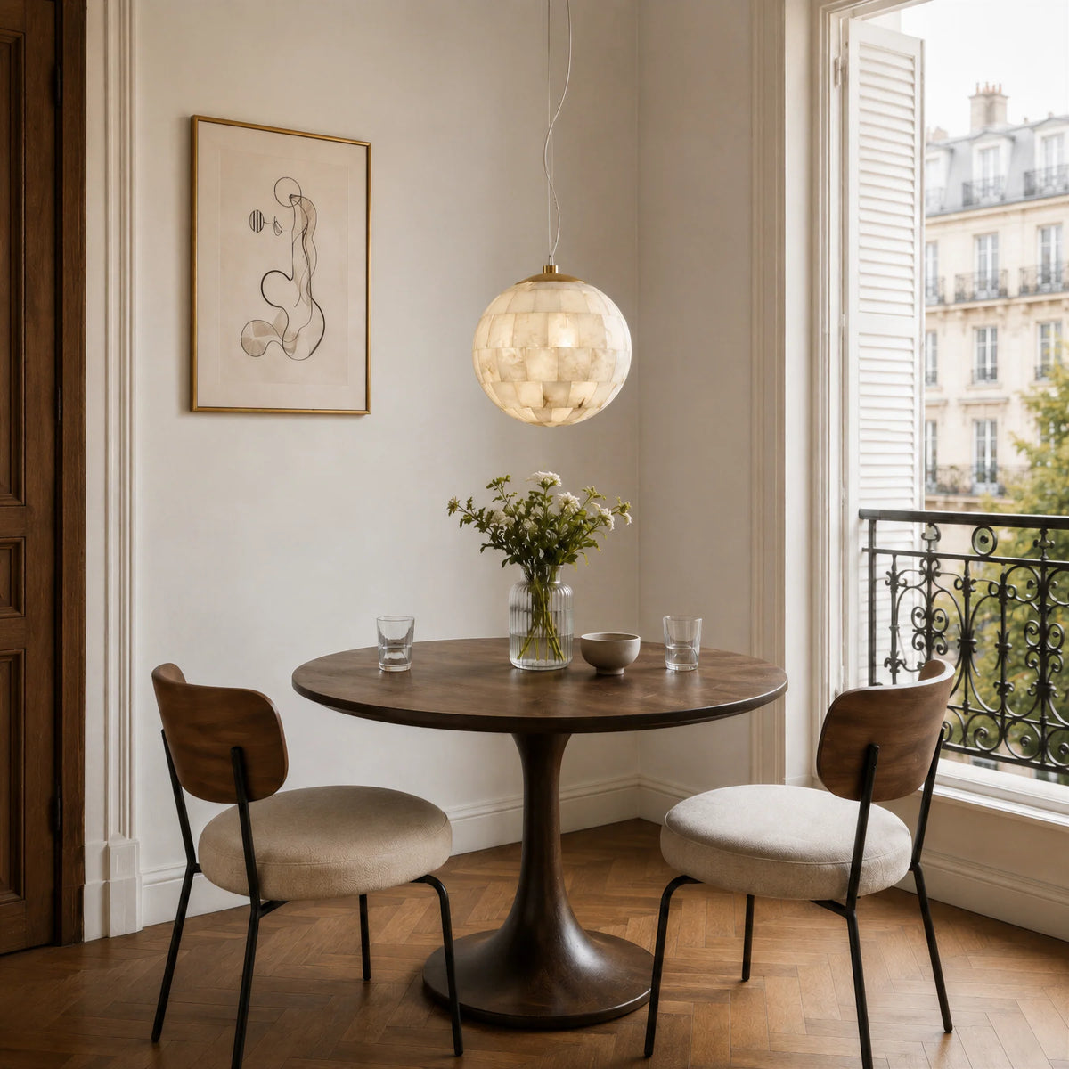 GOODNEST ORB | Alabaster Globe Pendant Light