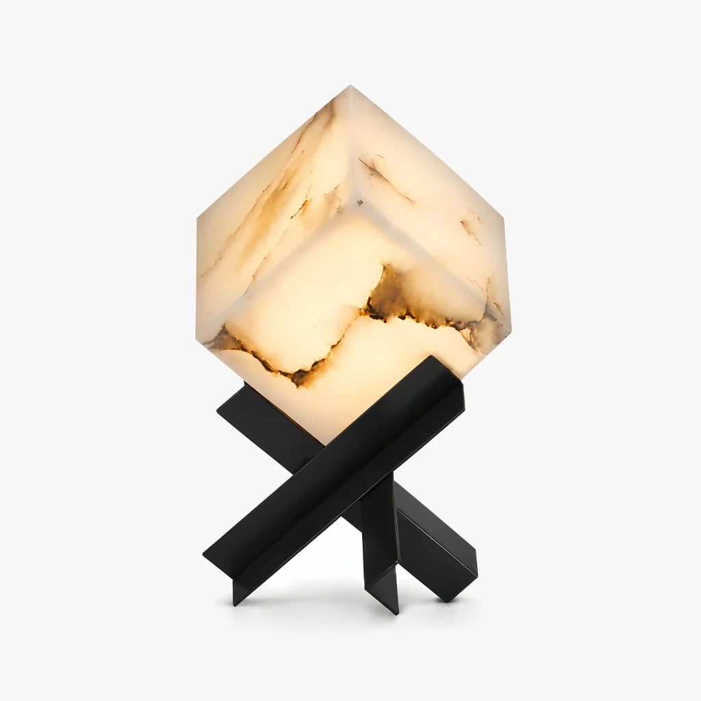 GOODNEST FACET | Alabaster Cube Table Lamp