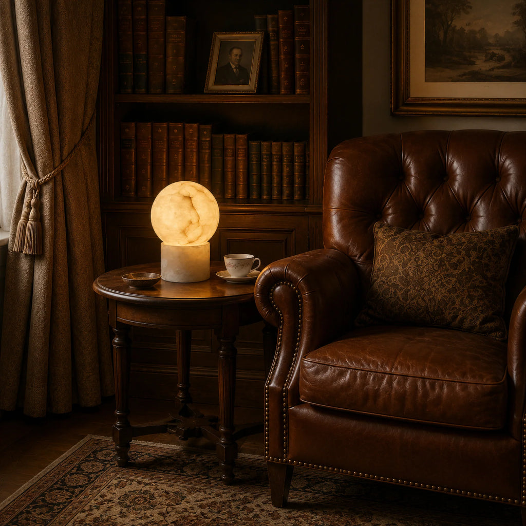 GOODNEST PEARL | Alabaster Globe Table Lamp