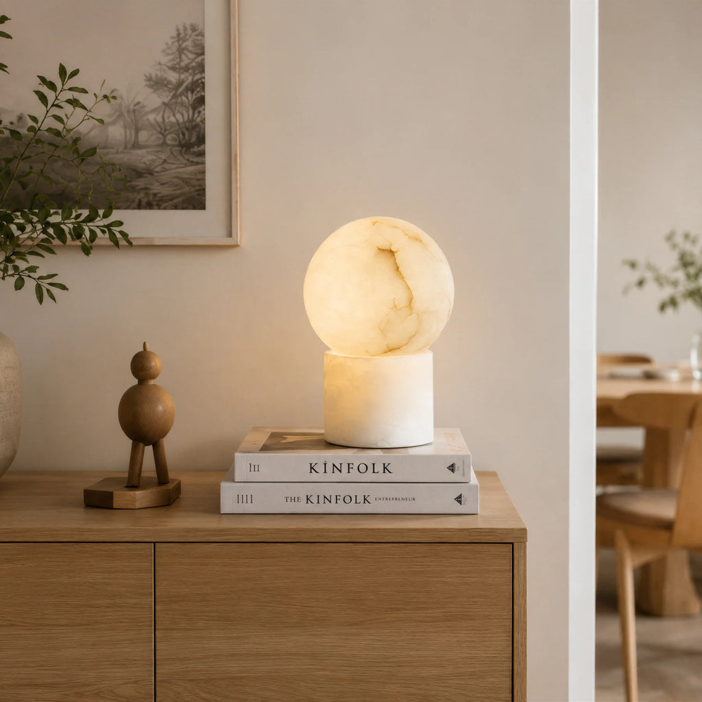 GOODNEST PEARL | Alabaster Globe Table Lamp