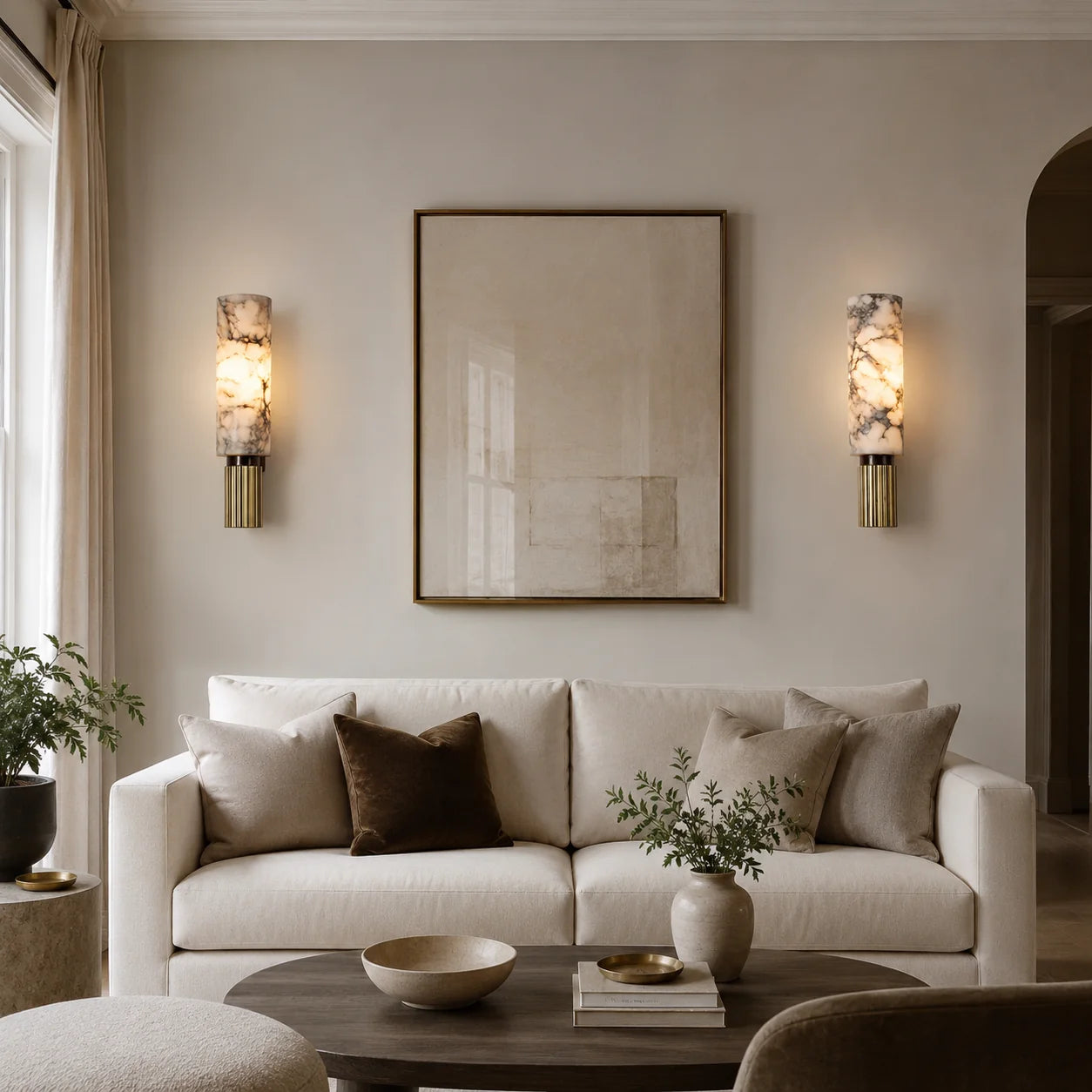 GOODNEST QUARRY | Alabaster Cylinder Wall Light