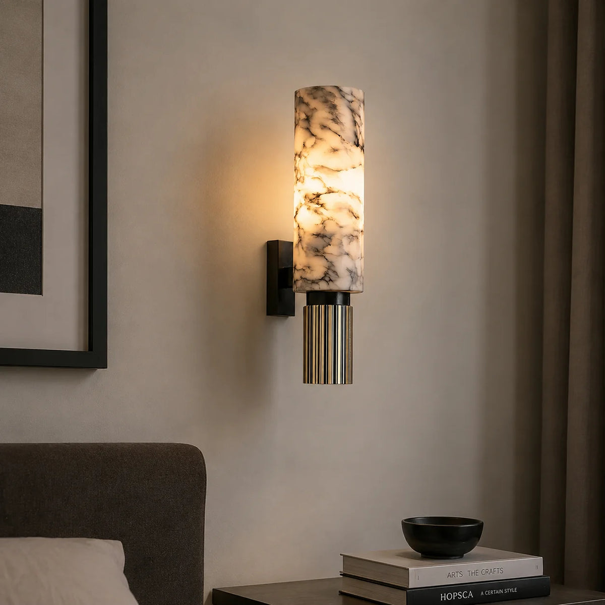 GOODNEST QUARRY | Alabaster Cylinder Wall Light