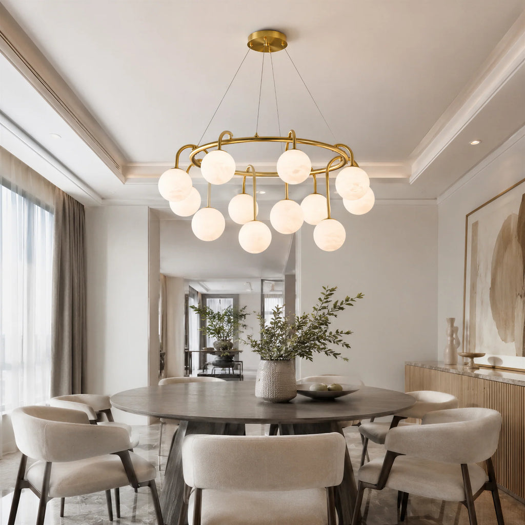 GOODNEST ATRIUM | Alabaster Globe Ring Chandelier