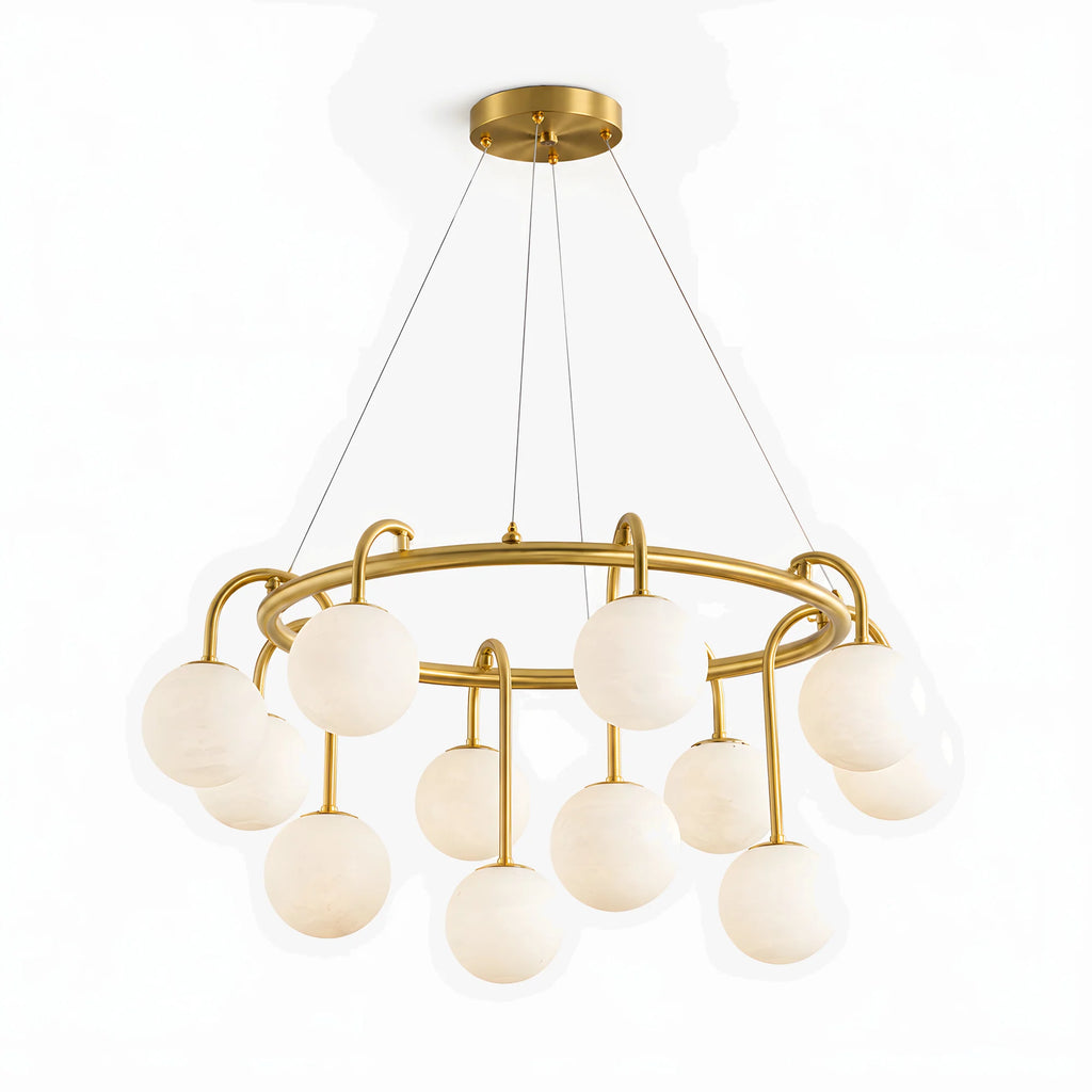 GOODNEST ATRIUM | Alabaster Globe Ring Chandelier