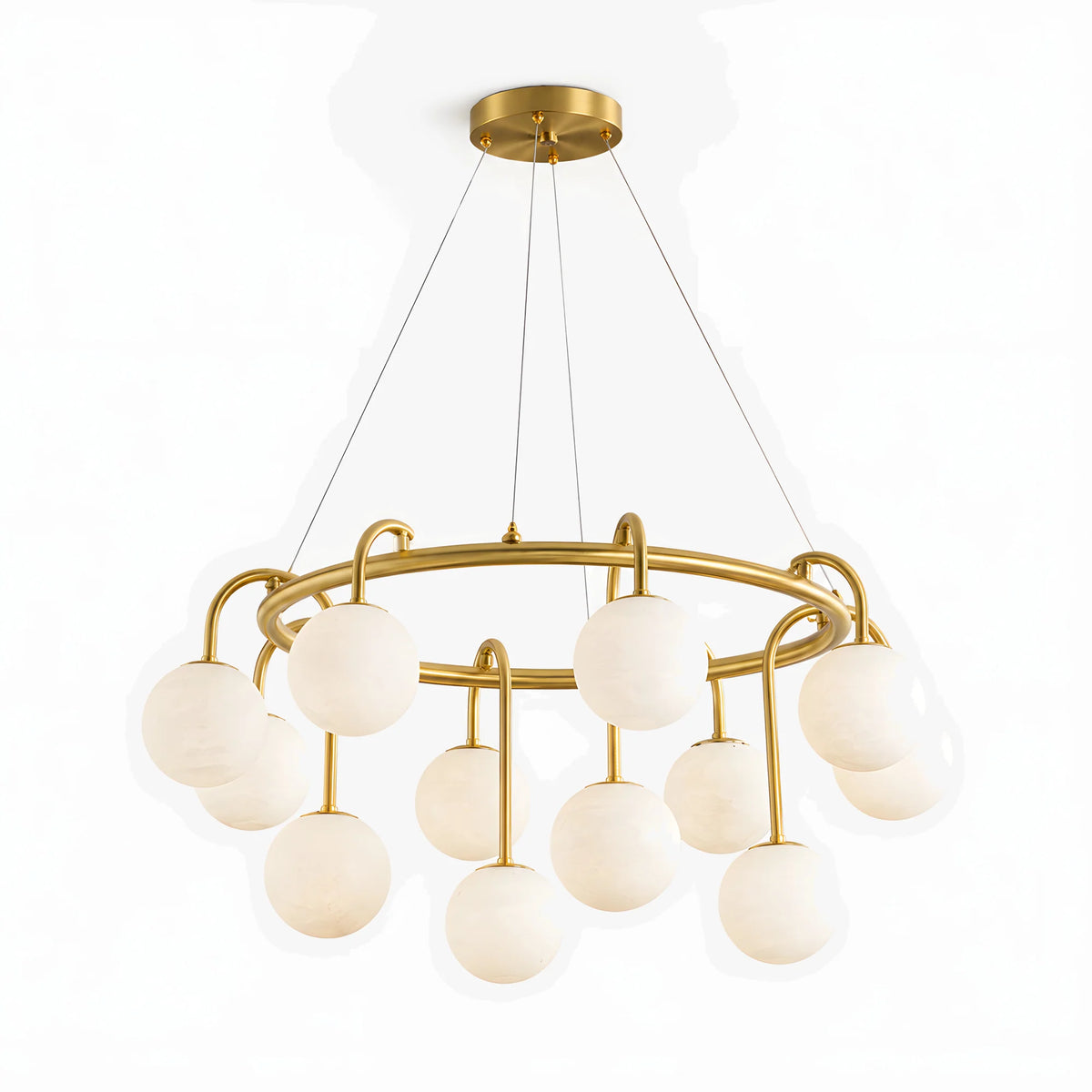 GOODNEST ATRIUM | Alabaster Globe Ring Chandelier