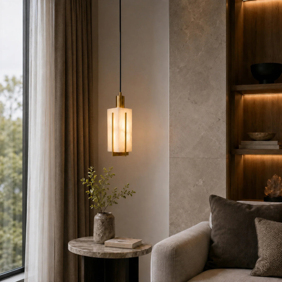 GOODNEST CANDELA | Alabaster Lantern Pendant