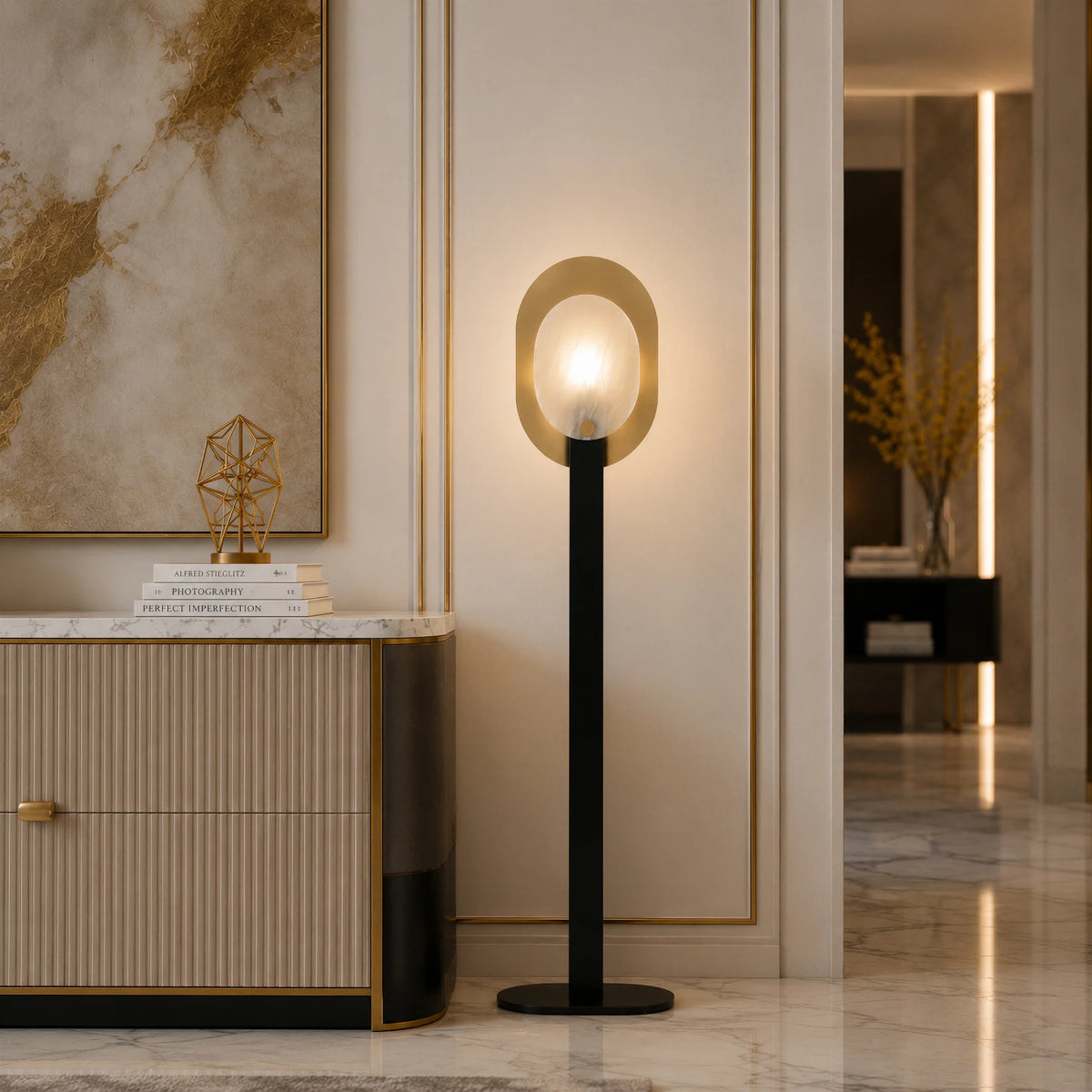 GOODNEST LEDGE | Alabaster Panel Floor Lamp