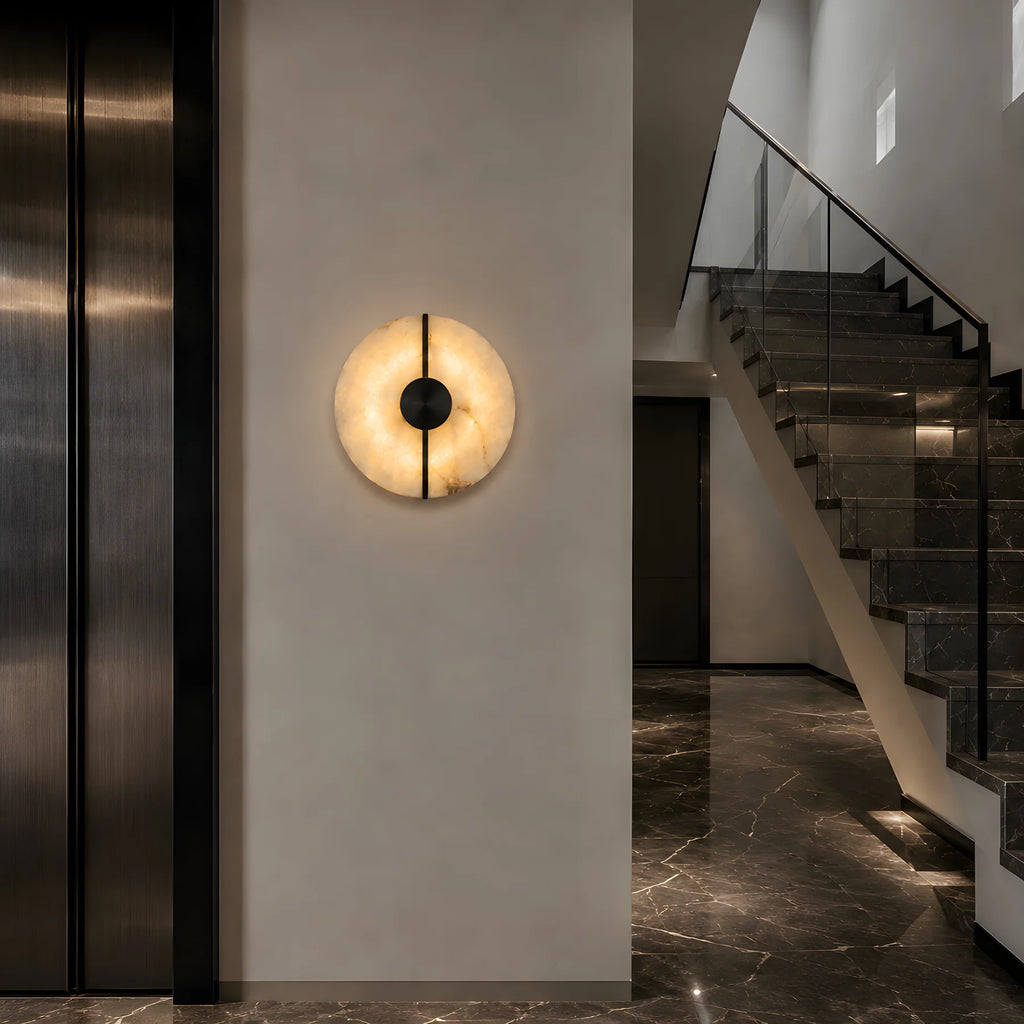GOODNEST SOLSTICE | Alabaster Disc Wall Light