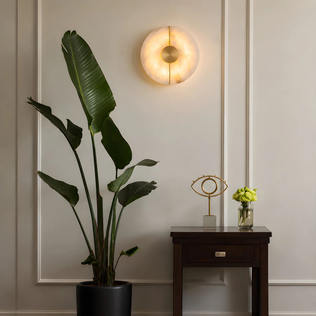 GOODNEST SOLSTICE | Alabaster Disc Wall Light