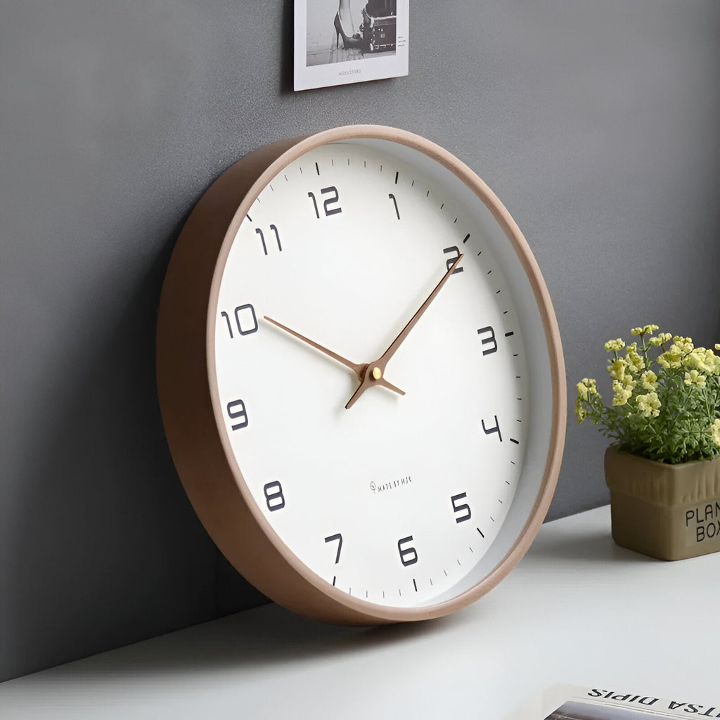 Dial Wood Frame Wall Clock