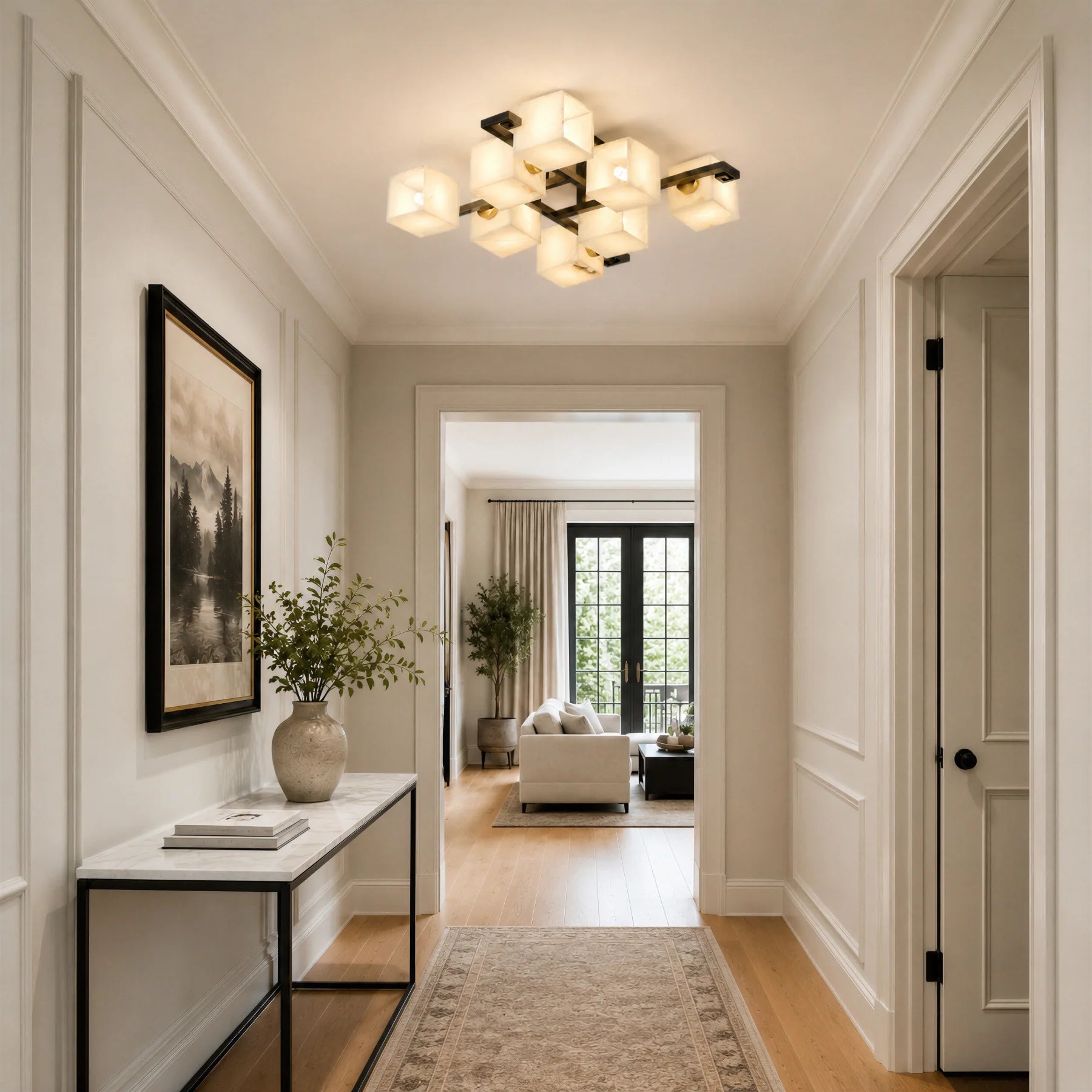 GOODNEST PRISM | Alabaster Cube Ceiling Light