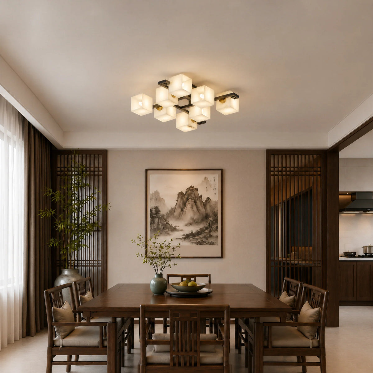 GOODNEST PRISM | Alabaster Cube Ceiling Light