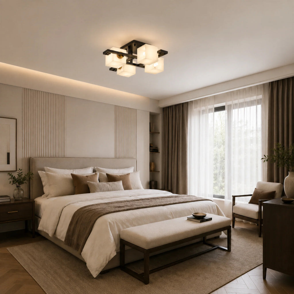 GOODNEST PRISM | Alabaster Cube Ceiling Light