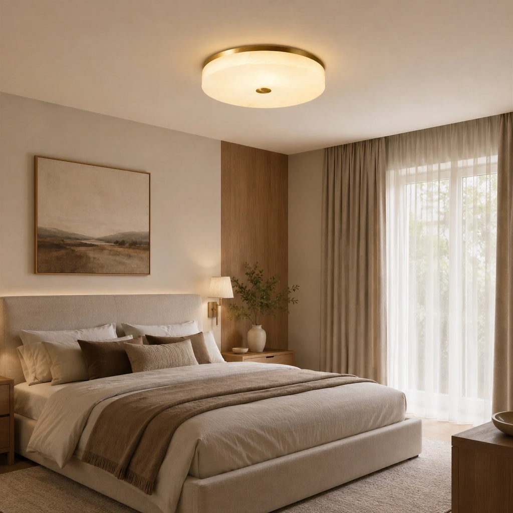 GOODNEST ZENITH | Alabaster Round Ceiling Light