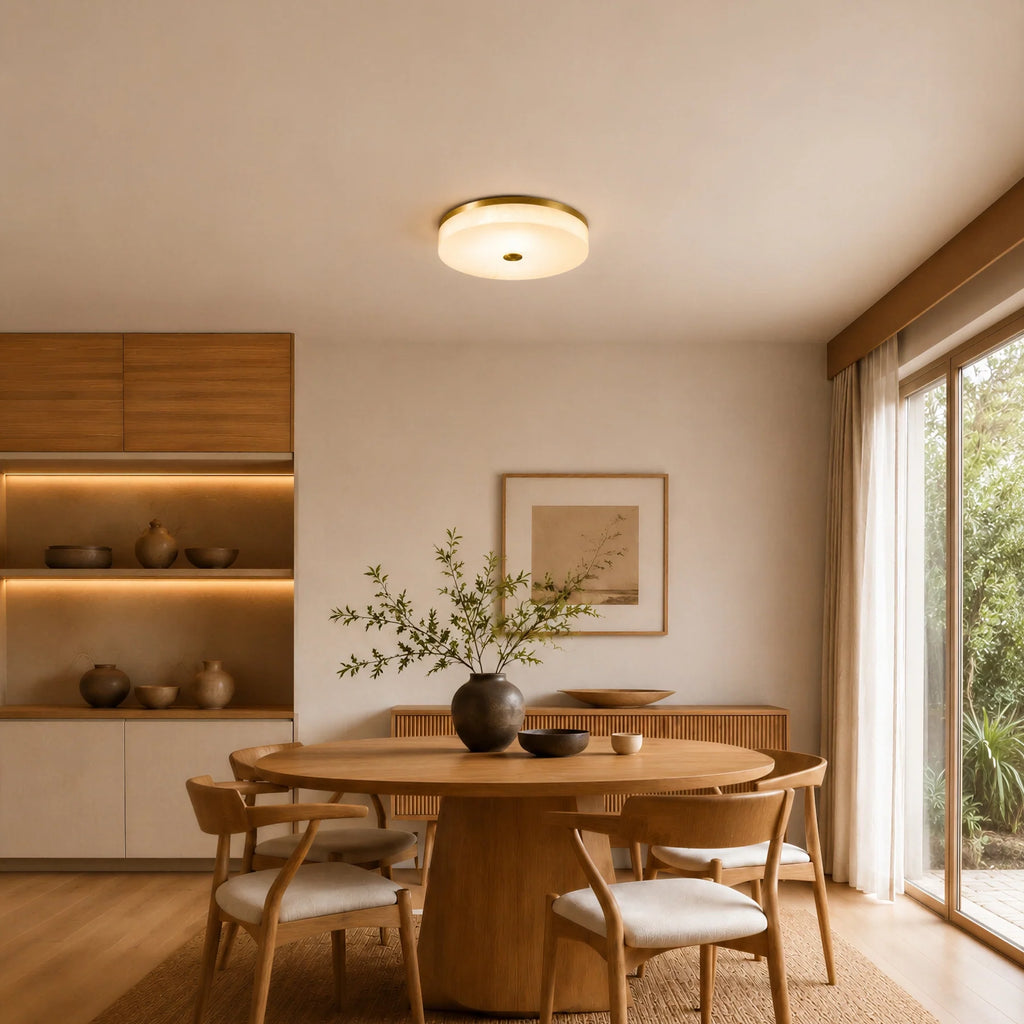 GOODNEST ZENITH | Alabaster Round Ceiling Light