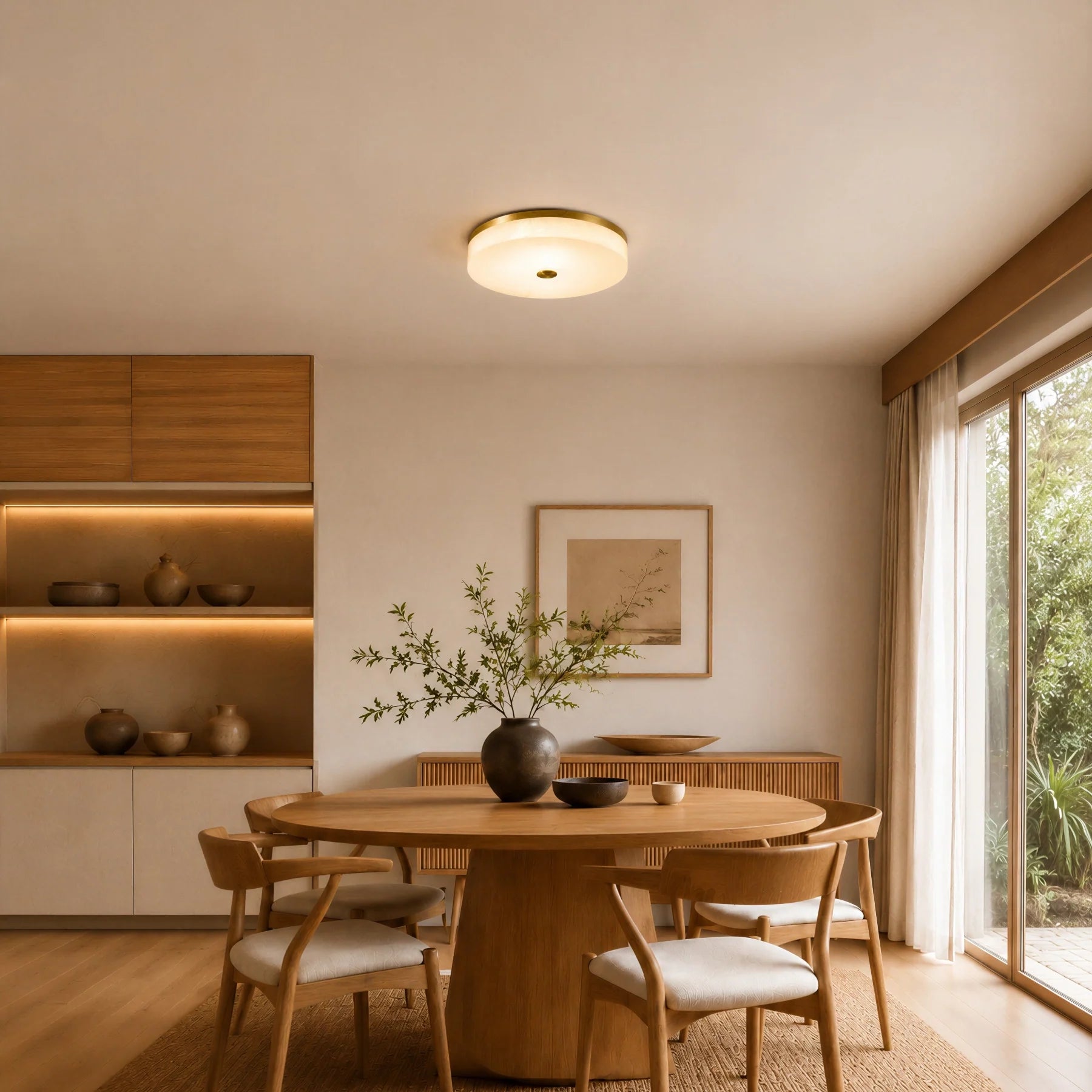 GOODNEST ZENITH | Alabaster Round Ceiling Light