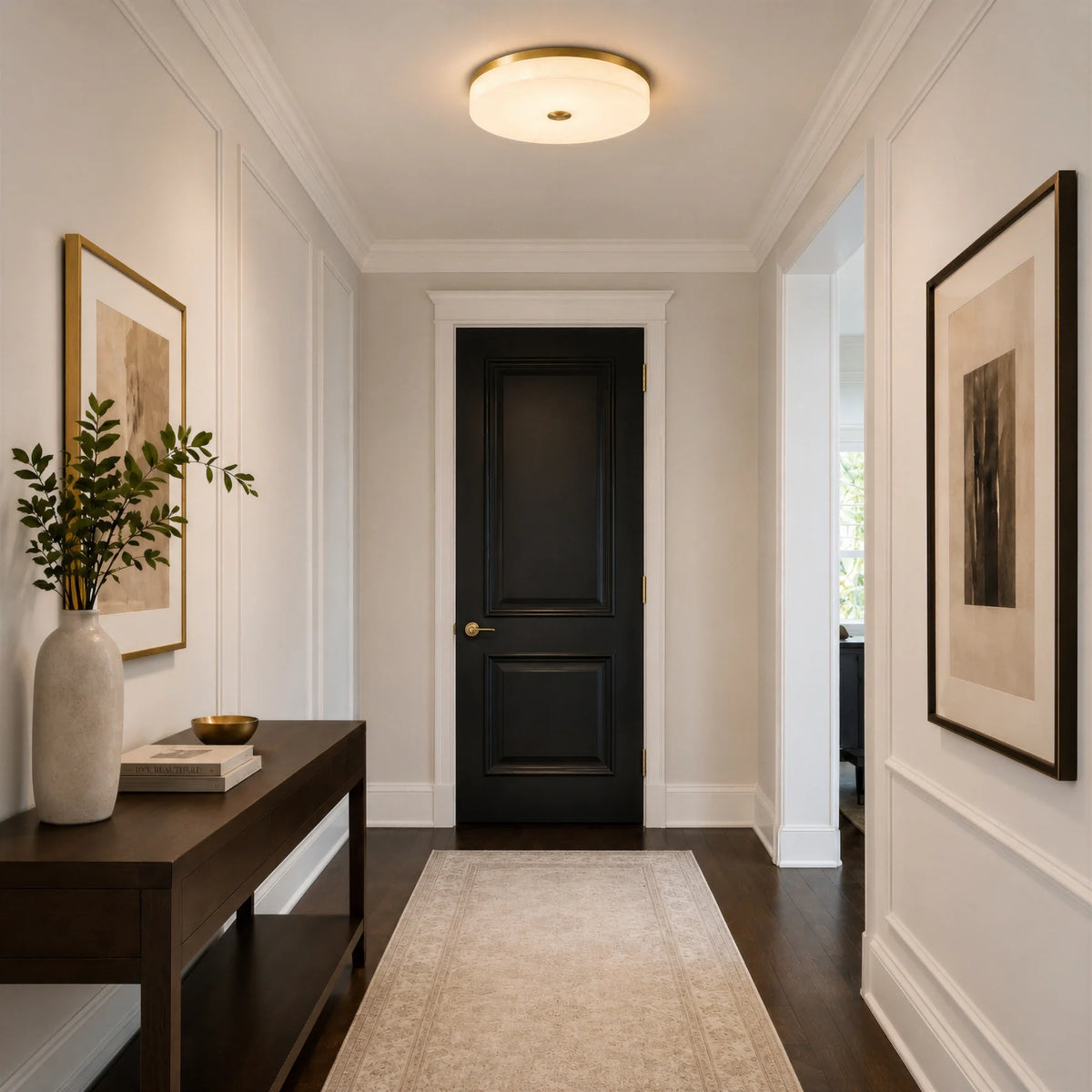 GOODNEST ZENITH | Alabaster Round Ceiling Light