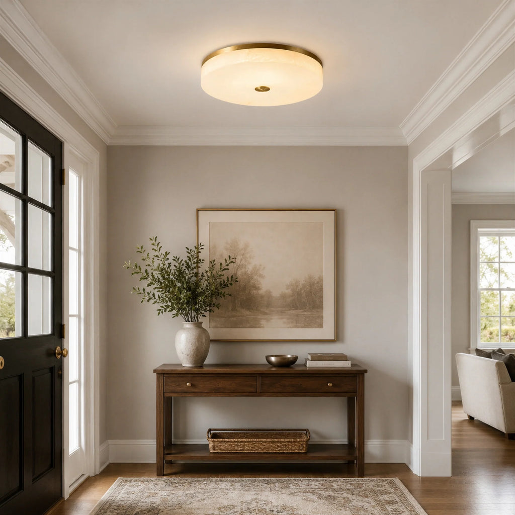 GOODNEST ZENITH | Alabaster Round Ceiling Light