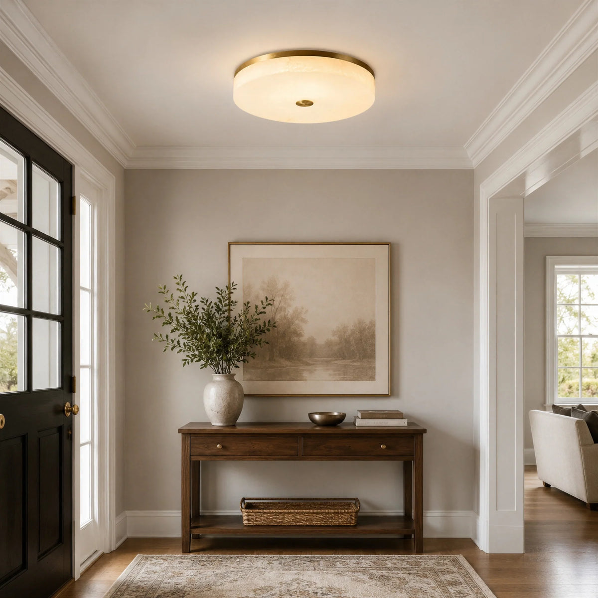 GOODNEST ZENITH | Alabaster Round Ceiling Light