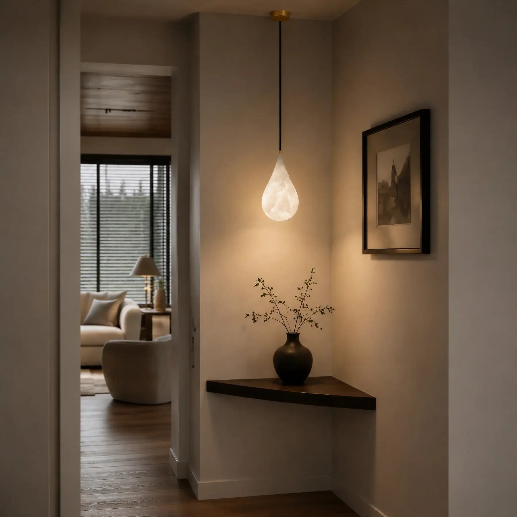 GOODNEST LUMINA | Alabaster Teardrop Pendant