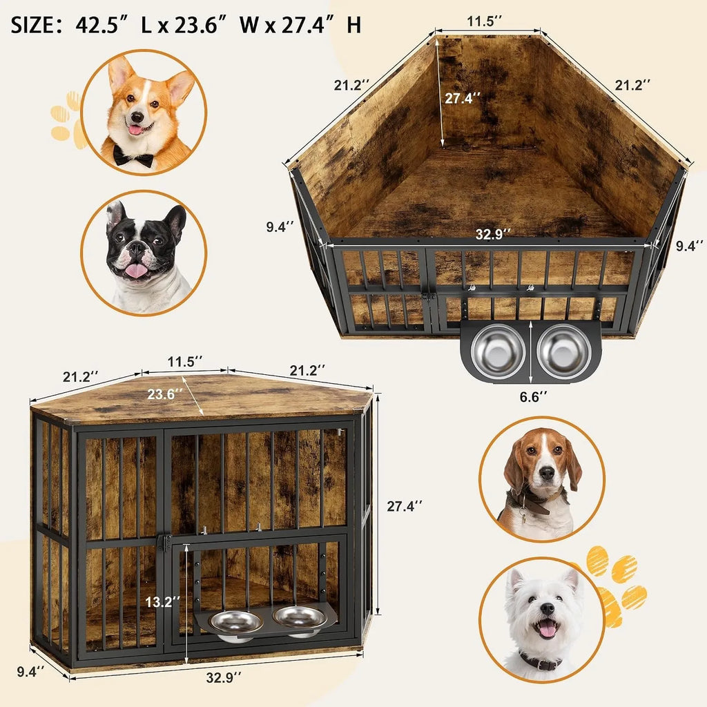 GOODNEST CORNER | Corner Dog Crate End Table