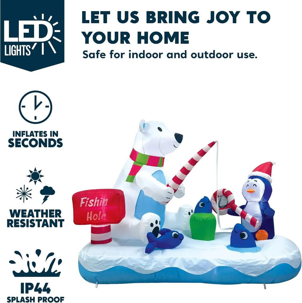 Tundra 6ft Inflatable Penguin & Bear