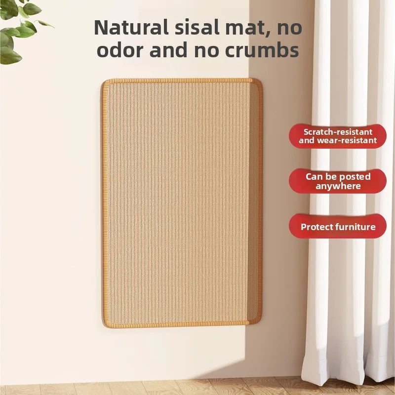 Cat Scratching Mat Wall Mount Cat Scratcher Pad Non‑Shed Wear‑Resistant Sofa Protector Pet Cat Claw Grinding Accessory