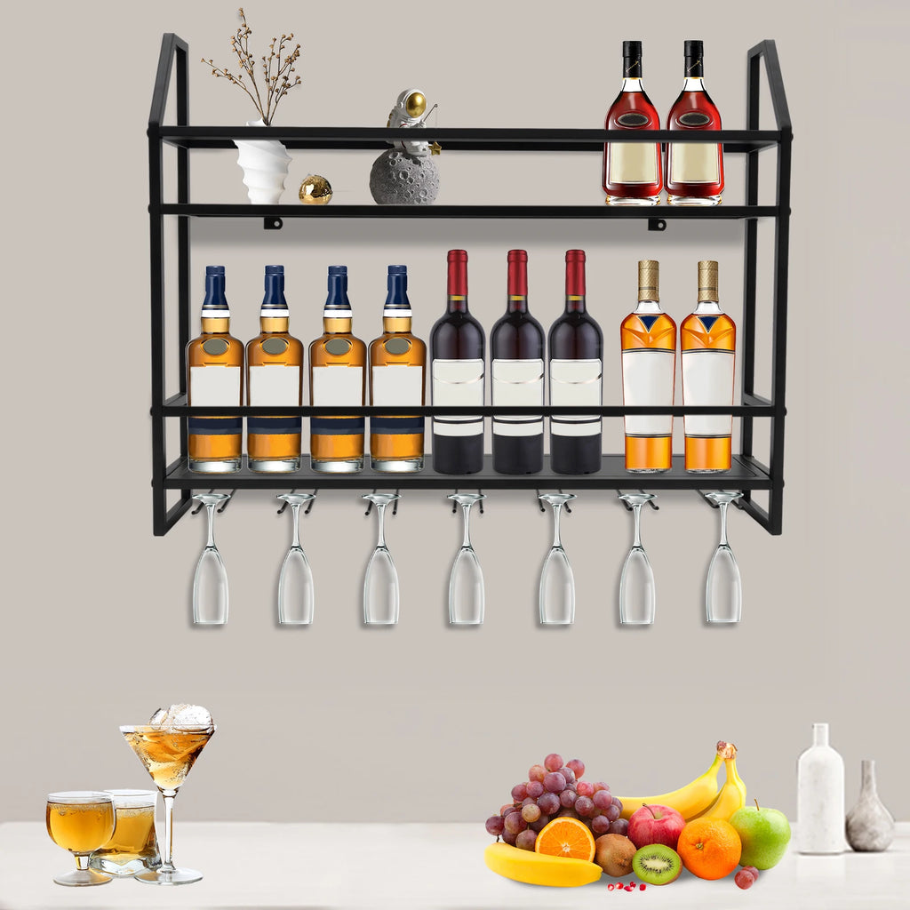 GOODNEST RAIL | Wall Wine Rack with Glass Holder