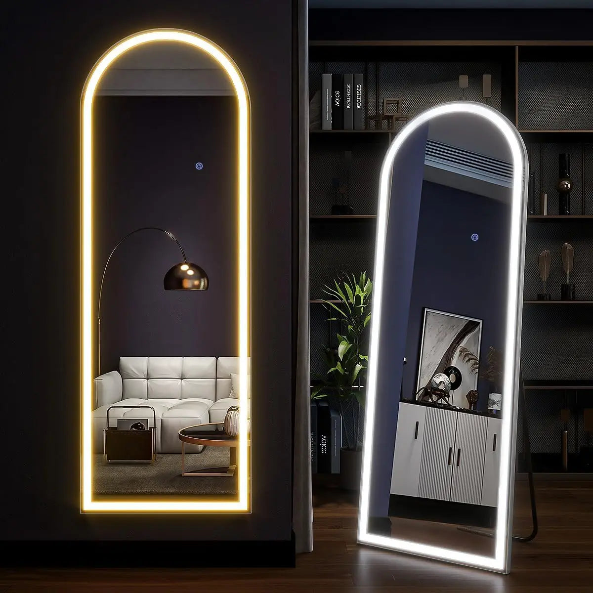 GOODNEST AURA | 63" Lighted Arch Floor Mirror