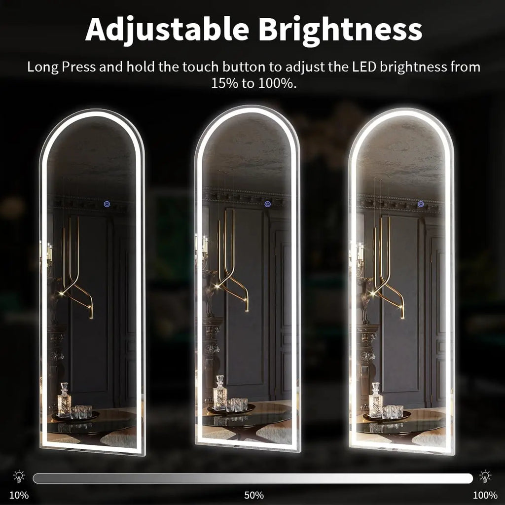 GOODNEST AURA | 63" Lighted Arch Floor Mirror
