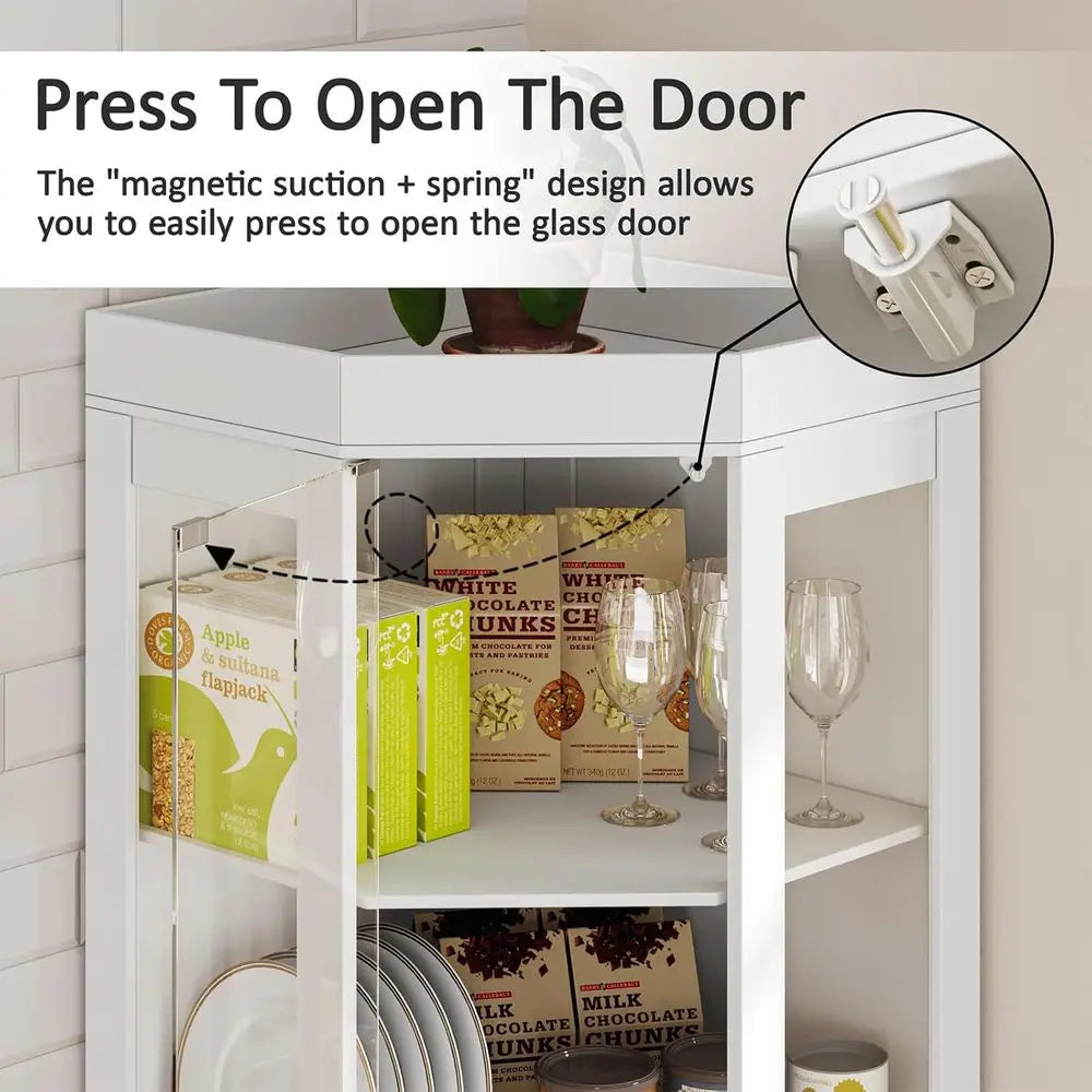 GOODNEST PANTRY | 70" Glass Door Display Cabinet